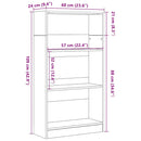 vidaXL fekete tölgy szerelt fa könyvespolc 60x24x109 cm