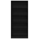 vidaXL fekete tölgy szerelt fa könyvespolc 80x24x176 cm
