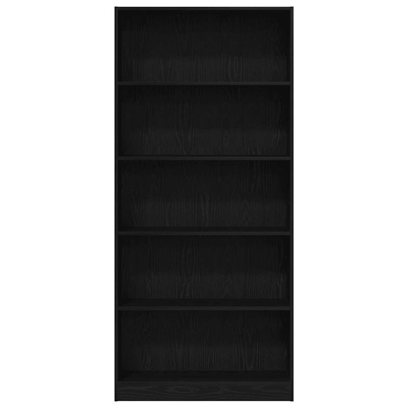 vidaXL fekete tölgy szerelt fa könyvespolc 80x24x176 cm