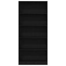 vidaXL fekete tölgy szerelt fa könyvespolc 80x24x176 cm