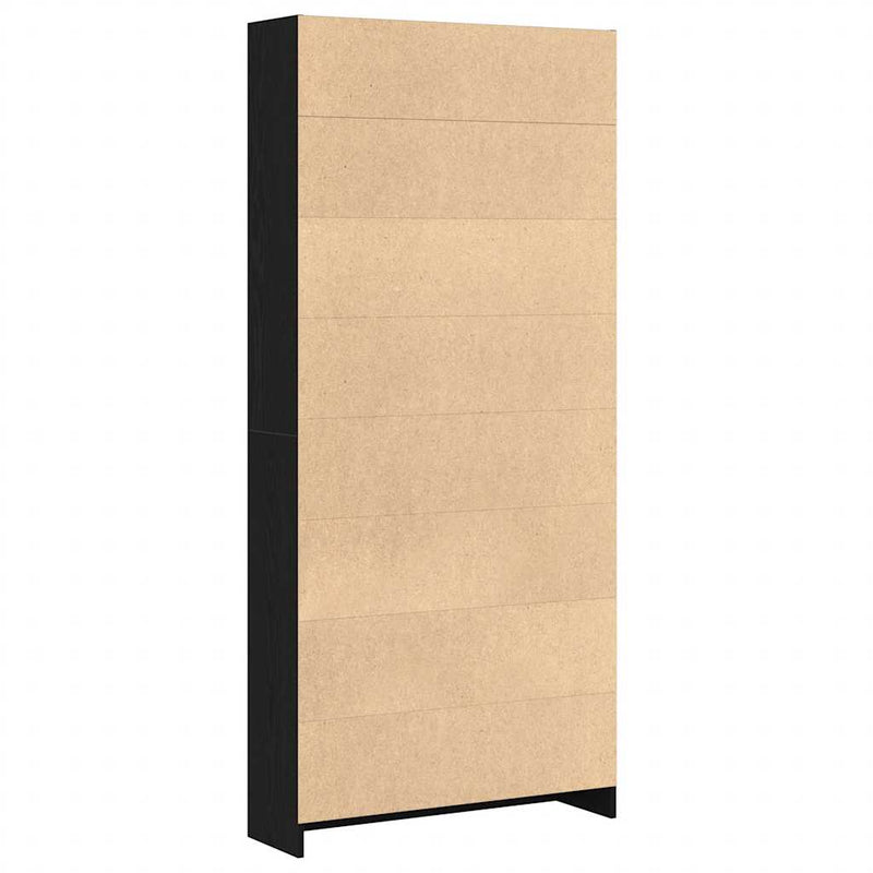 vidaXL fekete tölgy szerelt fa könyvespolc 80x24x176 cm