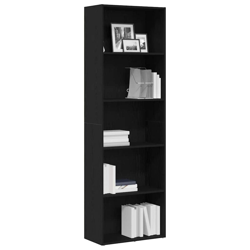 vidaXL fekete tölgy színű szerelt fa könyvespolc 60 x 30 x 189 cm