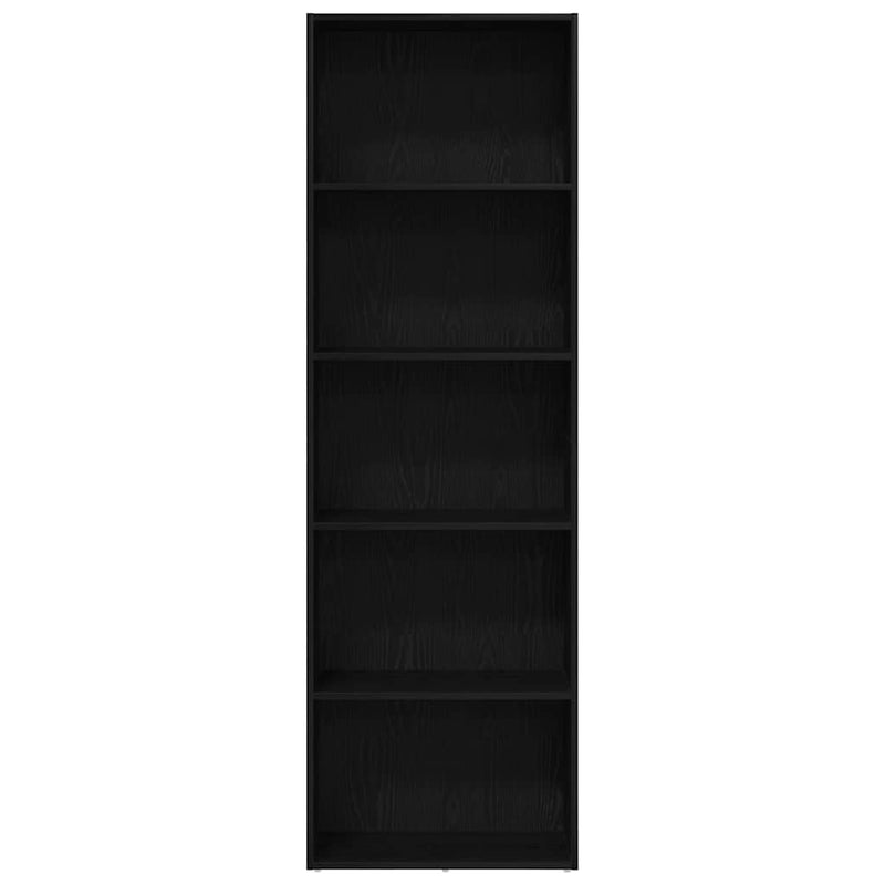 vidaXL fekete tölgy színű szerelt fa könyvespolc 60 x 30 x 189 cm