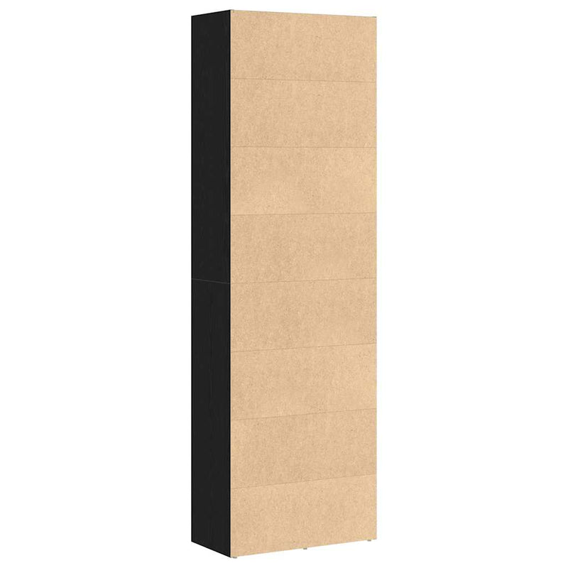 vidaXL fekete tölgy színű szerelt fa könyvespolc 60 x 30 x 189 cm