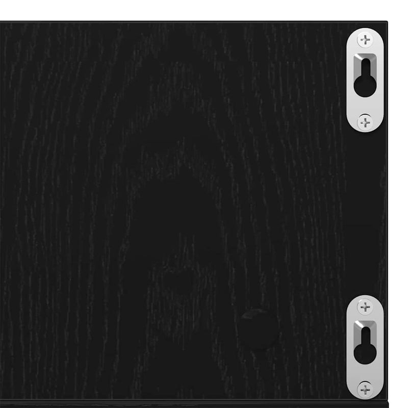 vidaXL Falpolc polcokkal Fekete tölgy 75 x 18 x 18 cm Faanyag