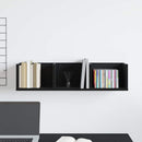 vidaXL Falpolc polcokkal Fekete tölgy 75 x 18 x 18 cm Faanyag