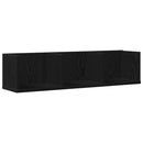 vidaXL Falpolc polcokkal Fekete tölgy 75 x 18 x 18 cm Faanyag