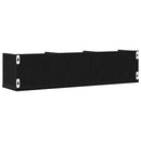 vidaXL Falpolc polcokkal Fekete tölgy 75 x 18 x 18 cm Faanyag