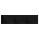 vidaXL Falpolc polcokkal Fekete tölgy 75 x 18 x 18 cm Faanyag