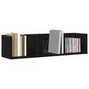 vidaXL Falpolc polcokkal Fekete tölgy 75 x 18 x 18 cm Faanyag