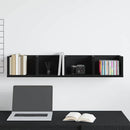 vidaXL Falpolc polcokkal Fekete tölgy 100 x 18 x 18 cm Faanyag