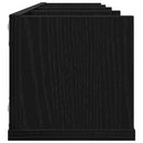 vidaXL Falpolc polcokkal Fekete tölgy 100 x 18 x 18 cm Faanyag