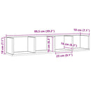 vidaXL Falpolc polcokkal Fekete tölgy 100 x 18 x 18 cm Faanyag