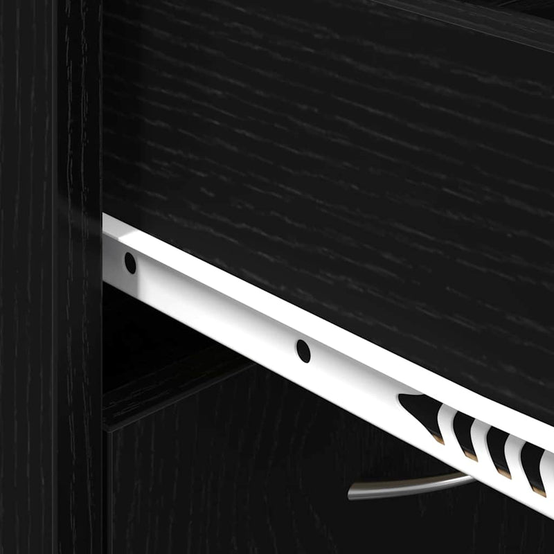 vidaXL Cipőtartó fiókkal ajtóval Fekete tölgy 60 x 35 x 84 cm Faanyag