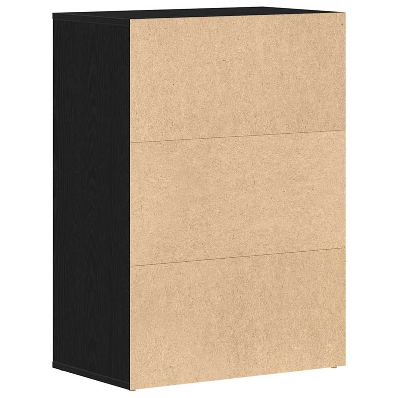 vidaXL Cipőtartó fiókkal ajtóval Fekete tölgy 60 x 35 x 84 cm Faanyag