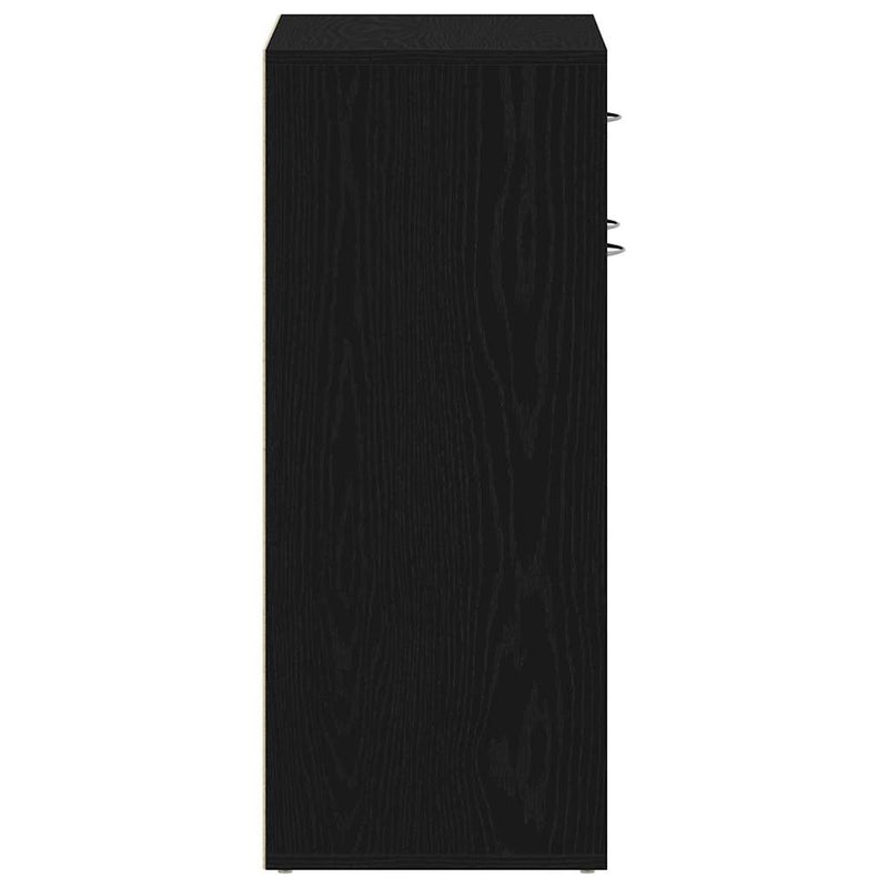 vidaXL Cipőtartó fiókkal ajtóval Fekete tölgy 60 x 35 x 84 cm Faanyag