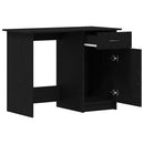 vidaXL Asztal fiókkal tárolóval Fekete tölgy 100 x 50 x 76 cm Faanyag
