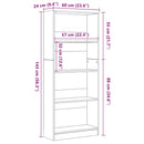 vidaXL Könyvespolc Fekete tölgy 60 x 24 x 143 cm Faanyag
