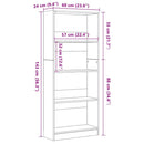 vidaXL Könyvespolc Fekete tölgy 60 x 24 x 143 cm Faanyag