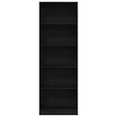 vidaXL Könyvespolc Fekete tölgy 60 x 24 x 176 cm Faanyag