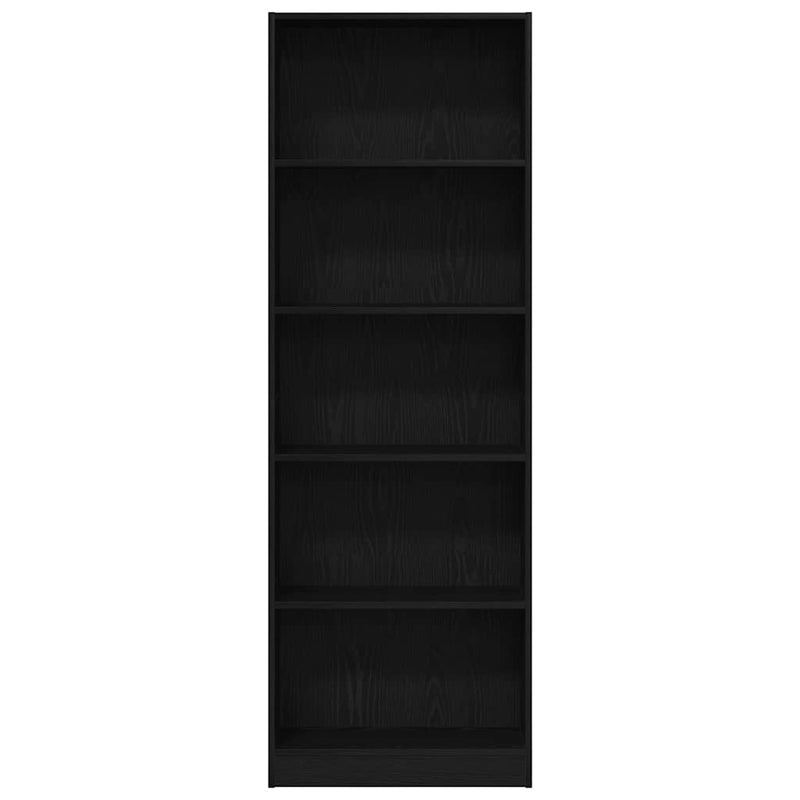 vidaXL Könyvespolc Fekete tölgy 60 x 24 x 176 cm Faanyag