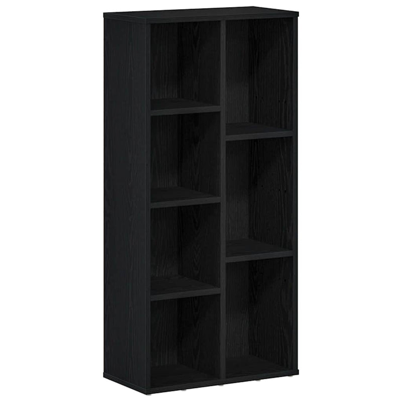 vidaXL fekete tölgy szerelt fa könyvespolc 50x25x104 cm