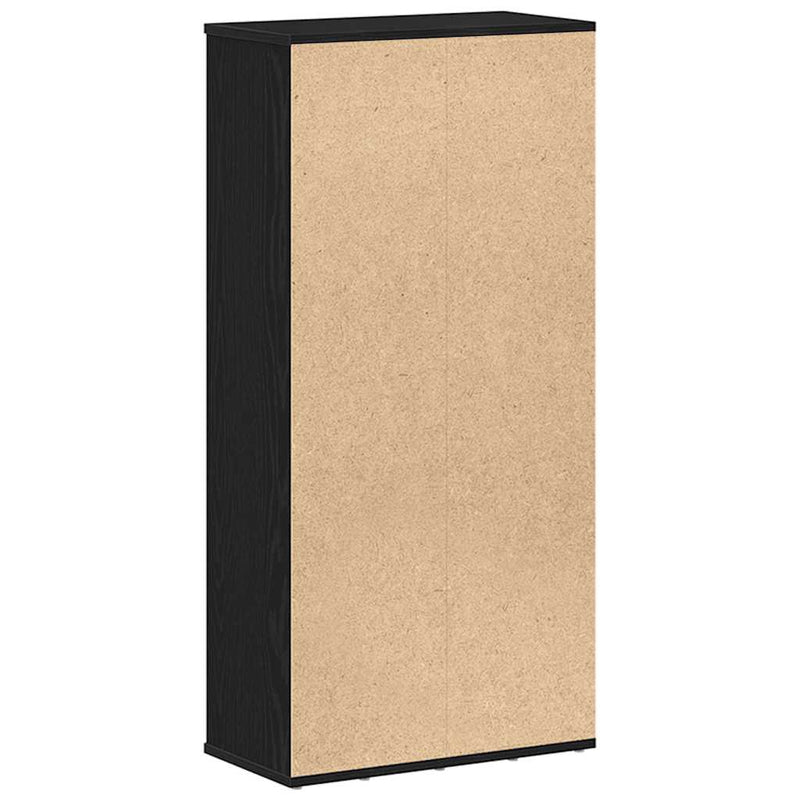 vidaXL fekete tölgy szerelt fa könyvespolc 50x25x104 cm