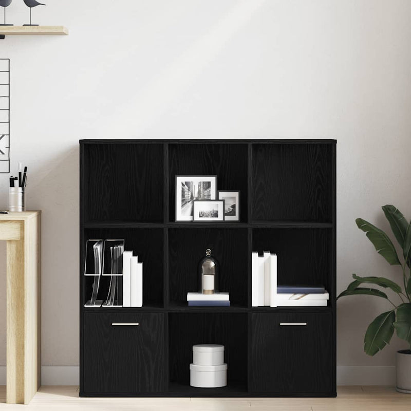 vidaXL fekete tölgy színű szerelt fa könyvszekrény 98x29x97,5 cm