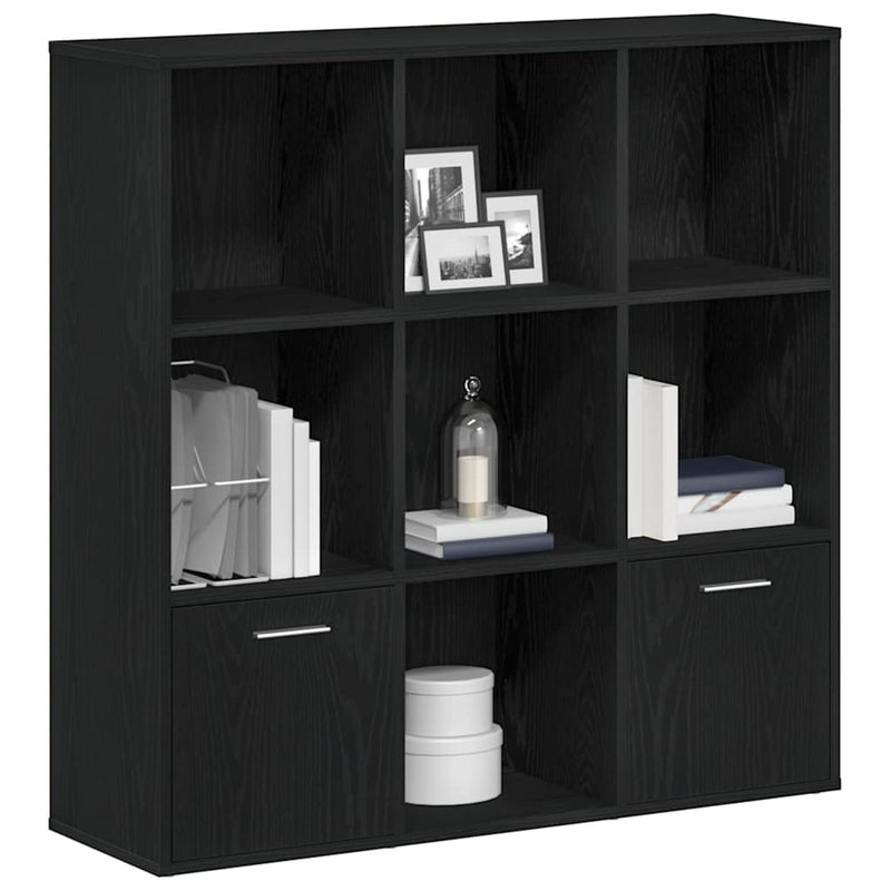 vidaXL fekete tölgy színű szerelt fa könyvszekrény 98x29x97,5 cm