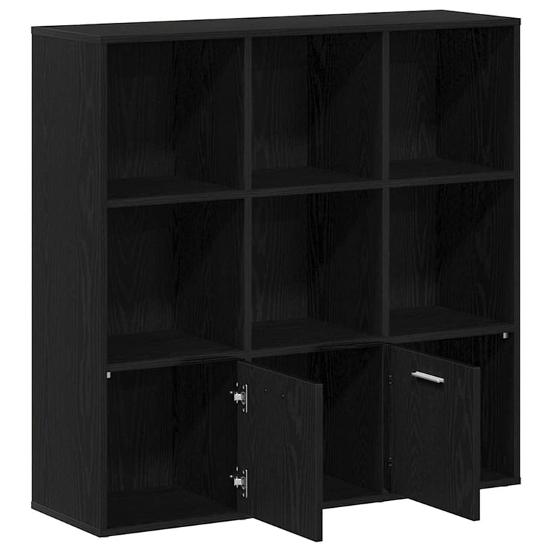 vidaXL fekete tölgy színű szerelt fa könyvszekrény 98x29x97,5 cm