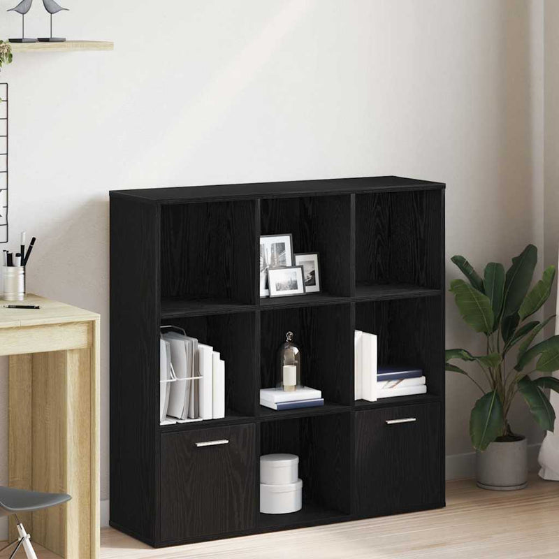vidaXL fekete tölgy színű szerelt fa könyvszekrény 98x29x97,5 cm