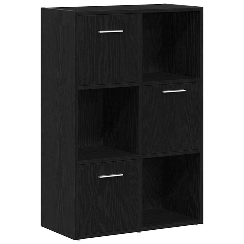 vidaXL fekete tölgy szerelt fa könyvszekrény/szobaosztó 60,5x30x90 cm