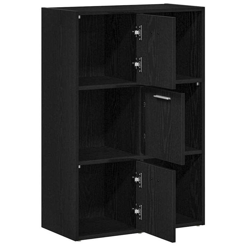 vidaXL fekete tölgy szerelt fa könyvszekrény/szobaosztó 60,5x30x90 cm