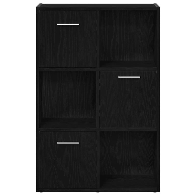 vidaXL fekete tölgy szerelt fa könyvszekrény/szobaosztó 60,5x30x90 cm