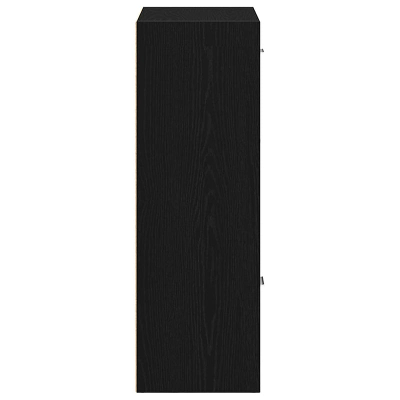 vidaXL fekete tölgy szerelt fa könyvszekrény/szobaosztó 60,5x30x90 cm