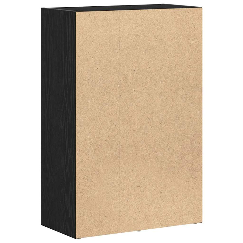 vidaXL fekete tölgy szerelt fa könyvszekrény/szobaosztó 60,5x30x90 cm