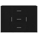 vidaXL fekete tölgyszínű szerelt fa tálalószekrény 91 x 29,5 x 65 cm