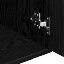 vidaXL fekete tölgyszínű szerelt fa tálalószekrény 91 x 29,5 x 65 cm