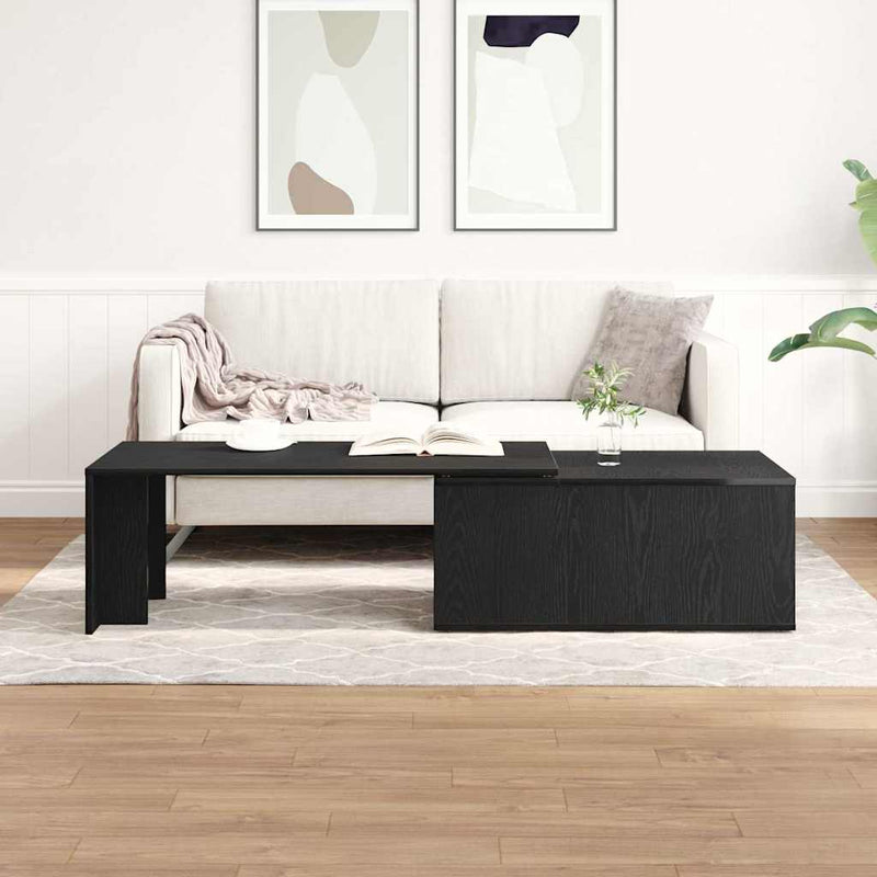 vidaXL Dohányzóasztal Musta tammi 150 x 50 x 35 cm Faanyag