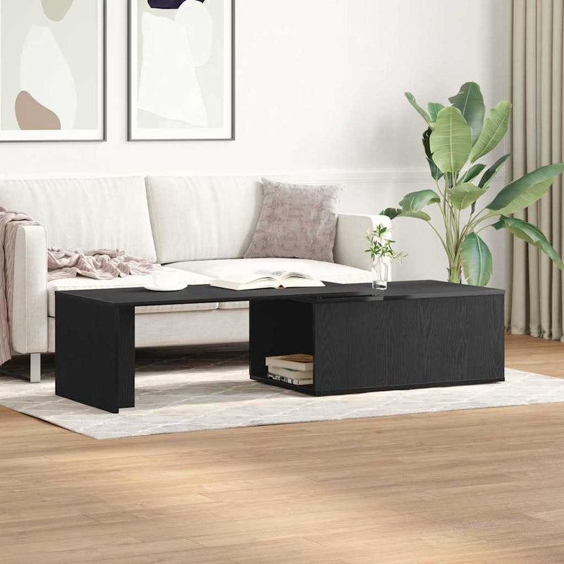 vidaXL Dohányzóasztal Musta tammi 150 x 50 x 35 cm Faanyag