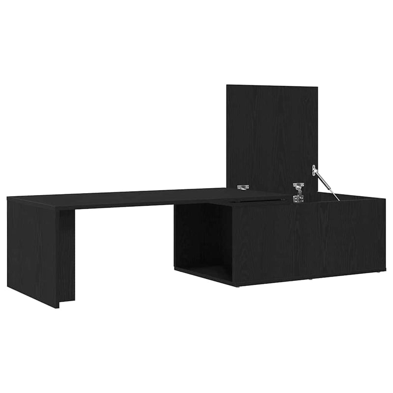 vidaXL Dohányzóasztal Musta tammi 150 x 50 x 35 cm Faanyag