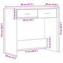 vidaXL Asztal fiókkal tárolóval Fekete tölgy 80 x 40 x 75 cm Faanyag