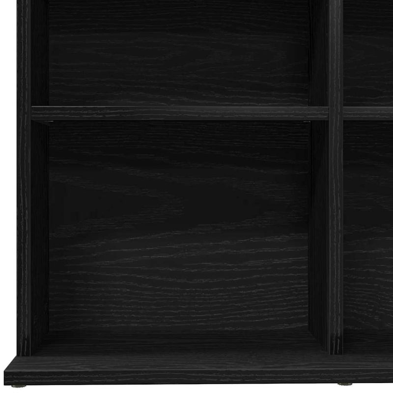 vidaXL fekete tölgyszínű szerelt fa CD-szekrény 100x23x89,5 cm