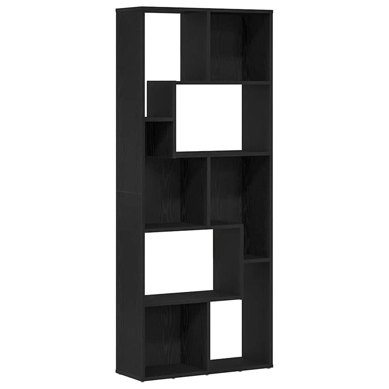 vidaXL fekete tölgy színű szerelt fa könyvespolc 67 x 24 x 161 cm