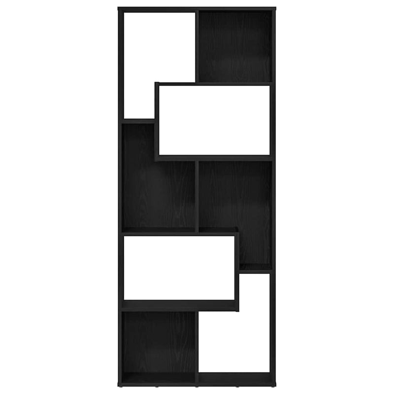 vidaXL fekete tölgy színű szerelt fa könyvespolc 67 x 24 x 161 cm
