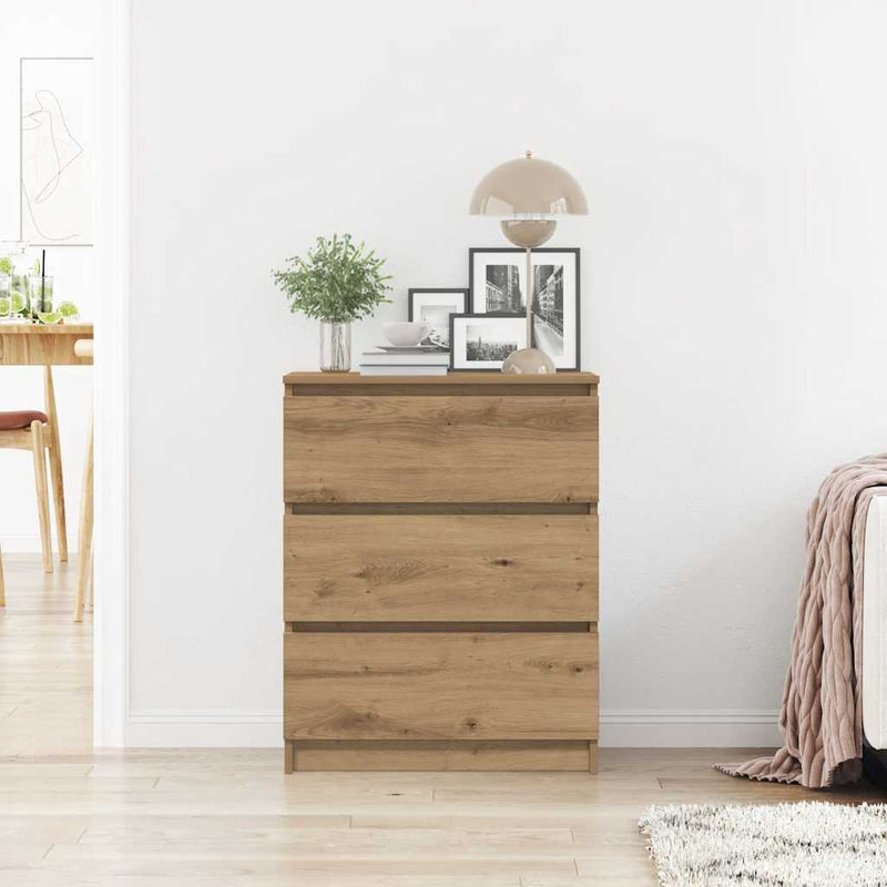 vidaXL kézműves tölgy szerelt fa tálalószekrény 60x35x76 cm