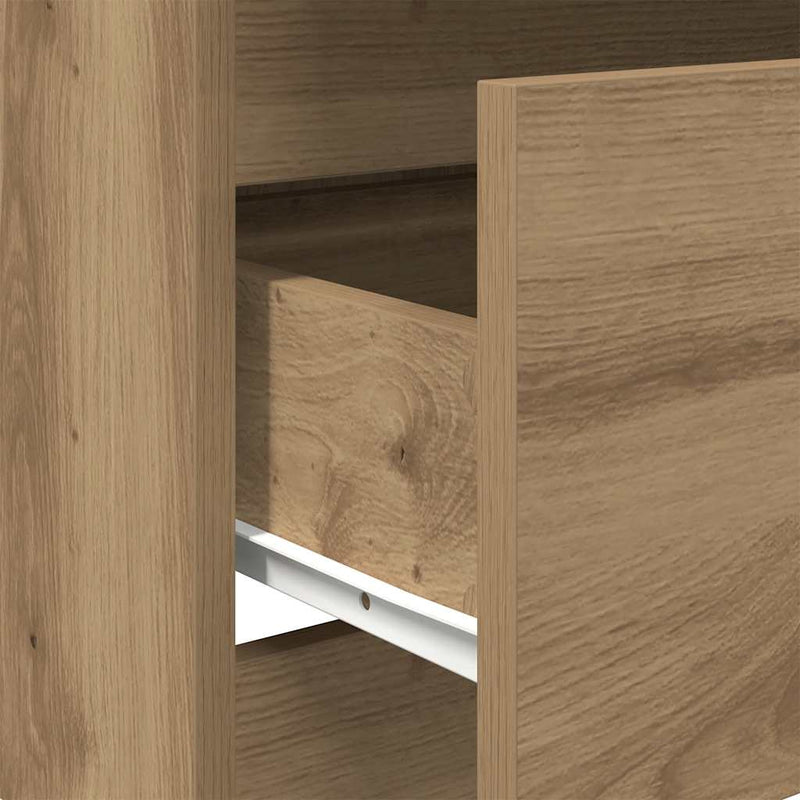 vidaXL kézműves tölgy szerelt fa tálalószekrény 60x35x76 cm