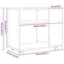 vidaXL fekete tölgyfa kisasztal 70 x 35 x 60 cm