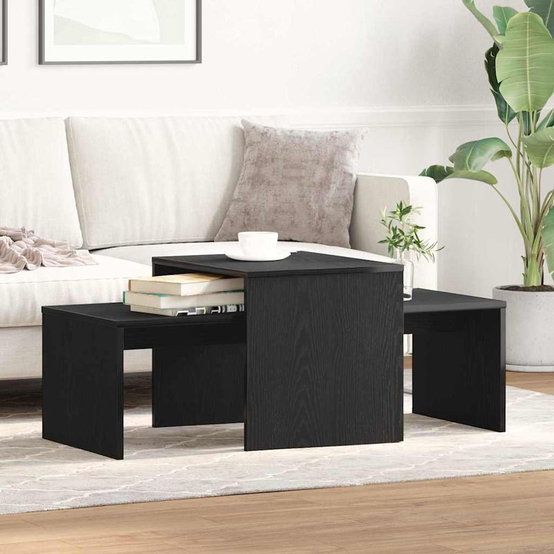 vidaXL Egymásba helyezhető asztalok Musta tammi 100 x 48 x 40 cm