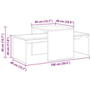 vidaXL Egymásba helyezhető asztalok Fekete tölgy 100 x 48 x 40 cm